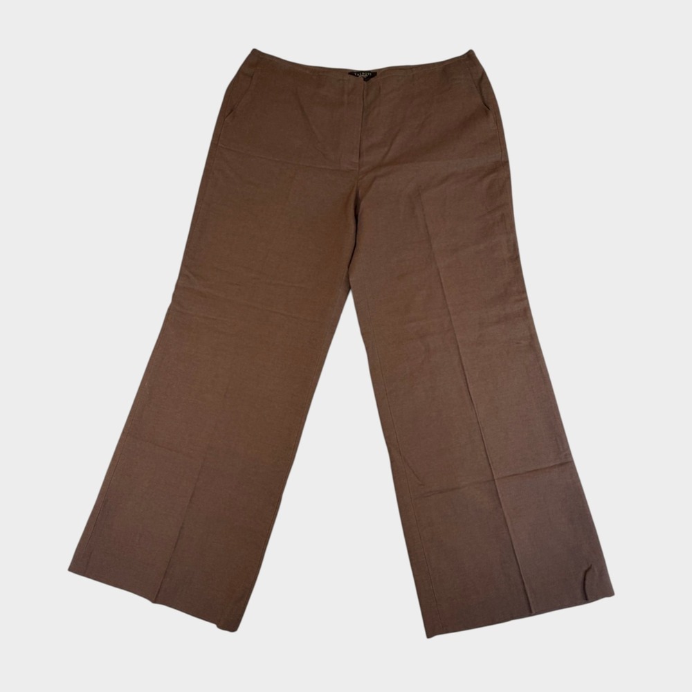 Talbots Petite 100% Linen Pants in Soft Chocolate Brown 16P